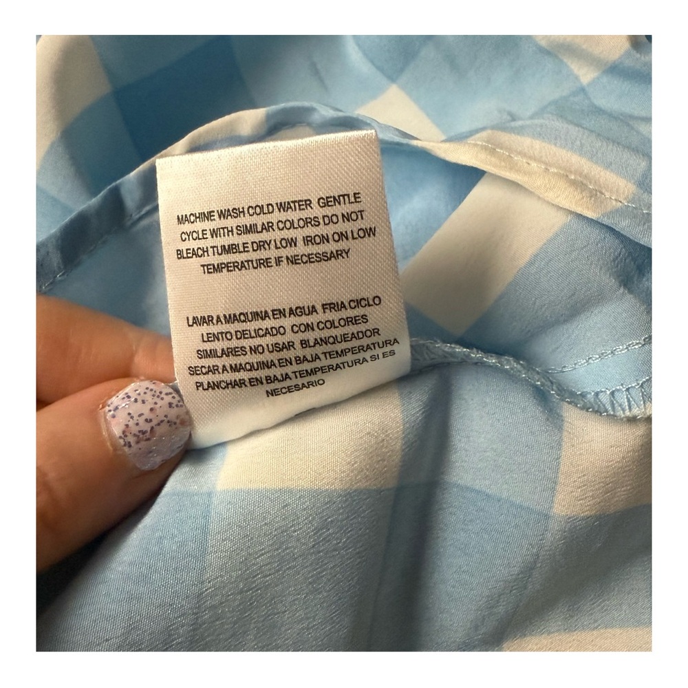 **DONATED** Lily Rose Blue & White Gingham Smocked Dress || Size Small - Picture 6 of 7
